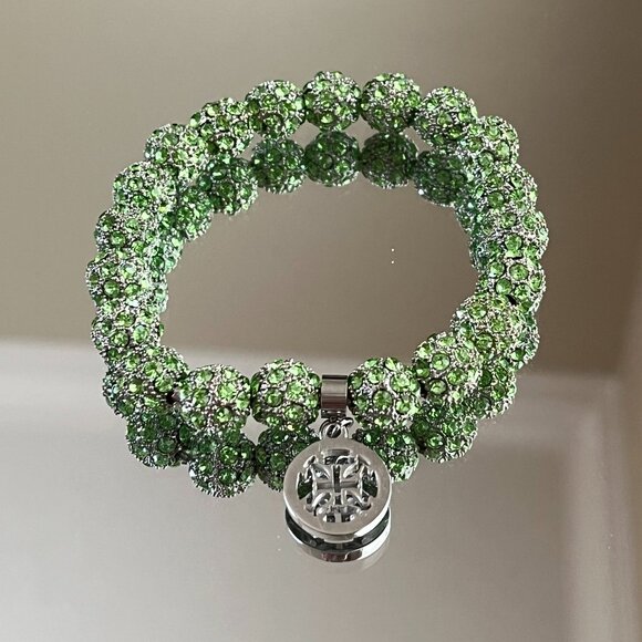 Rustic Cuff Metal Stainless Steel Shambala Beaded Stretch Bracelet - Picture 2 of 3